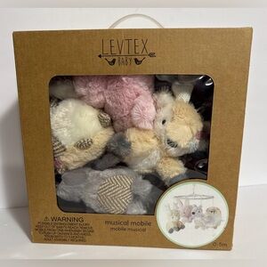 Levtex Baby Plush Animal Mobile in Pink and Gray